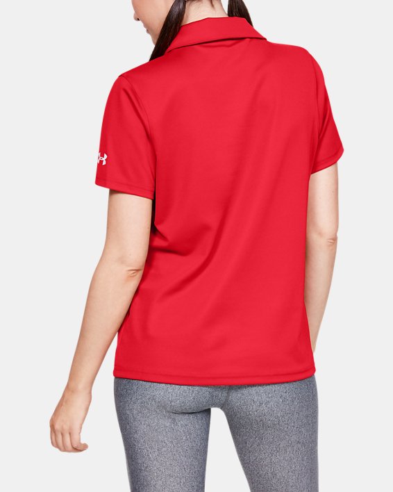 女士UA Performance Polo衫 in Red image number 1